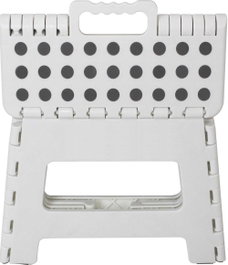Marbueno Summer 10534B Tabouret Pliant Escabeau Plastique Blanc 33x26x27 cm Cuisine Salle de Bain