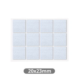 GSC Evolution Set de 12 feutres adhésifs carrés 20x23mm - Blanc