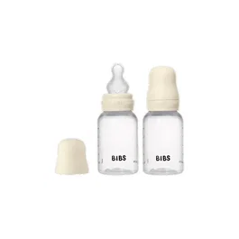 Bibs Pack de 2 biberons 150 ml, tétine silicone débit lent, Ivory