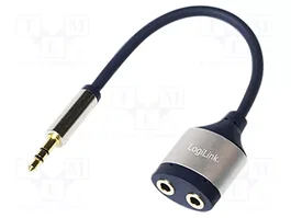 LOGILINK CA1100 Multiprise Jack 3,5mm 3 Broches vers 2 Socles Jack 3,5mm, Bleu foncé