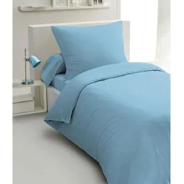 Home Linge Passion Parure de Couette 2 Pièces HP72068 - Microfibre 82 g - 140 x 200 cm - Bleu ciel - Housse de Couette et Taie d'Oreiller