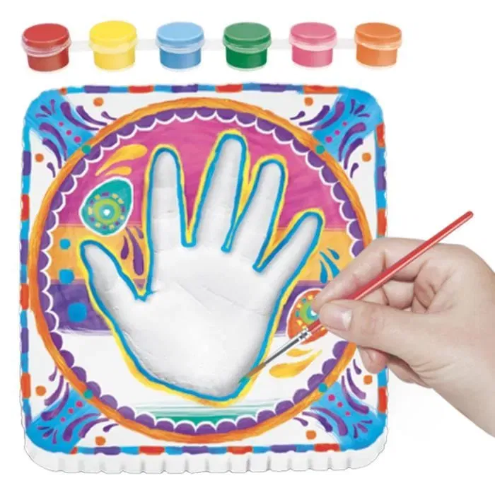 Main d'Artiste - Kit de Création Empreinte de la Main - Loisir Créatif avec Plâtre et Peintures - Développe la Motricité Fine - À Partir de 5 Ans