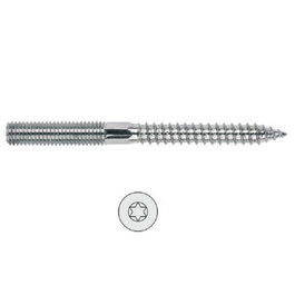 HERRAJES ALK Esparrago 2 Roscas Torx 6-40 Zincado 6mm x 40mm
