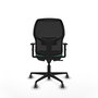 Chaise Alfera Synchro 4 positions tissu Vert émeraude Maille Noir Base en nylon noir Accoudoir 1D Sans appui-tête Roulettes 65mm pour moquette