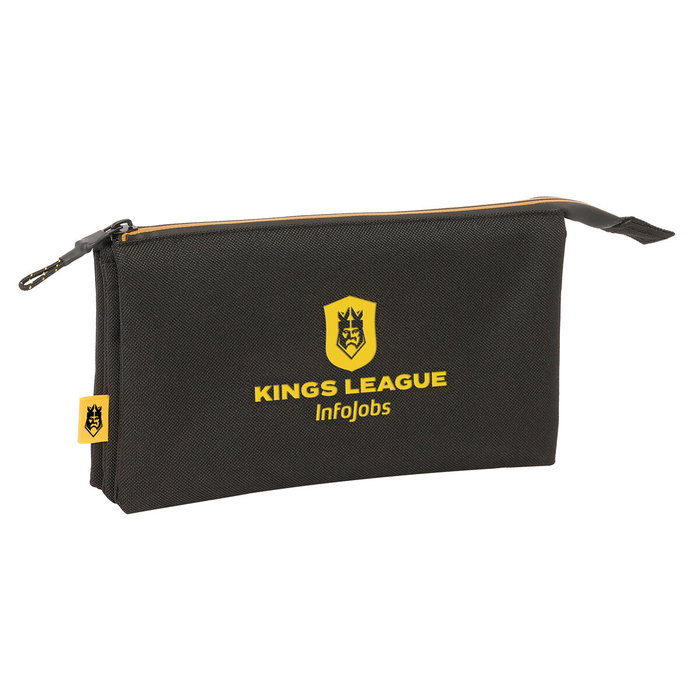 Trousse Fourre-Tout Triple Kings League Noir 22 x 12 x 3 cm Trousse Fourre-Tout Triple Kings League Noir 22 x 12 x 3 cm