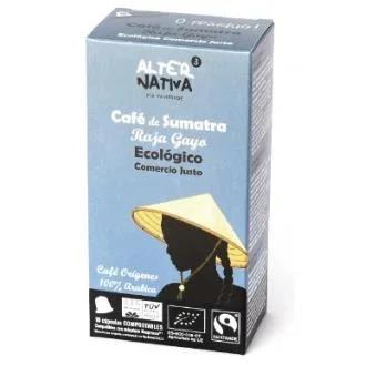 Alternativa 3 Capsules de Café Bio Sumatra Raja Gayo Arabica 100% 10 Uds, 5g, Compatibles Nespresso, Compostables OKCOMPOST Alternativa 3 Capsules de Café Bio Sumatra Raja Gayo Arabica 100% 10 Uds, 5g, Compatibles Nespresso, Compostables OKCOMPOST