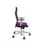 Piqueras Y Crespo Fauteuil Albacete avec mécanisme Synchro, Similpiel Morado, Base Blanche