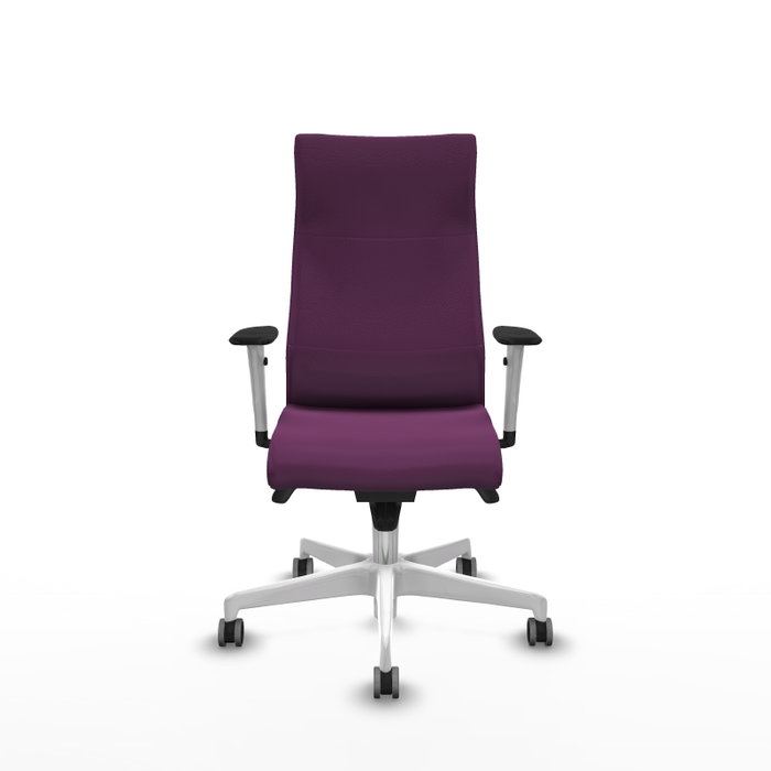 Piqueras Y Crespo Fauteuil Albacete avec mécanisme Synchro, Similpiel Morado, Base Blanche Piqueras Y Crespo Fauteuil Albacete avec mécanisme Synchro, Similpiel Morado, Base Blanche
