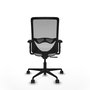 Chaise Zulema Synchro 3 positions tissu Blanc Maille Gris Base en nylon noir Accoudoir 2D Sans appui-tête Roulettes 65mm nylon