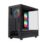 Einarex PRISMA S500 RGB Black Boîtier PC Gaming Semitorre ATX avec Panneau Latéral en Verre Trempé et Ventilateurs RGB EXCS-PR-500R-B