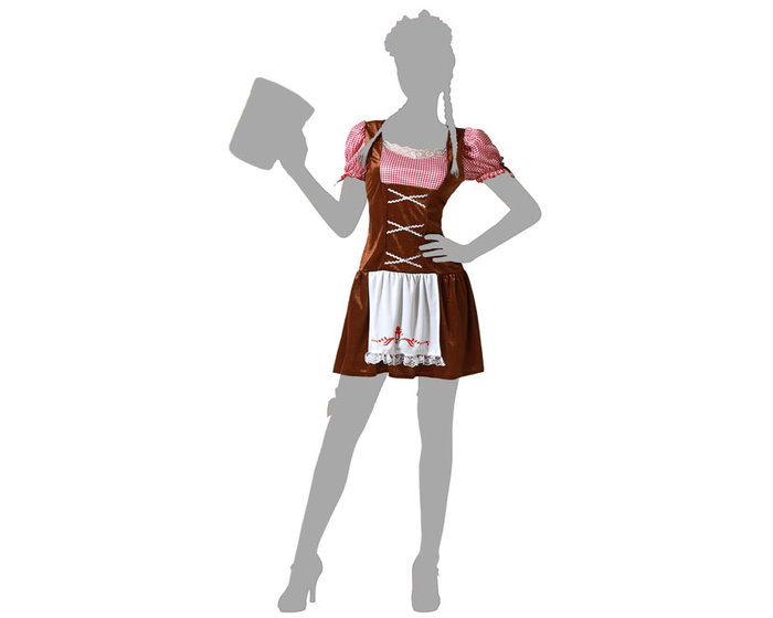 Déguisement Allemand Costume Femme Adulte Taille XL Marron Polyester pour Oktoberfest et Carnaval