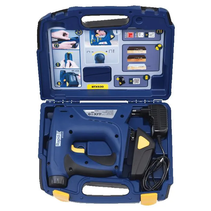 Rapid BTX530 Agrafeuse-cloueuse électrique sans fil à batterie Lithium-Ion 7.2V pour bricolage