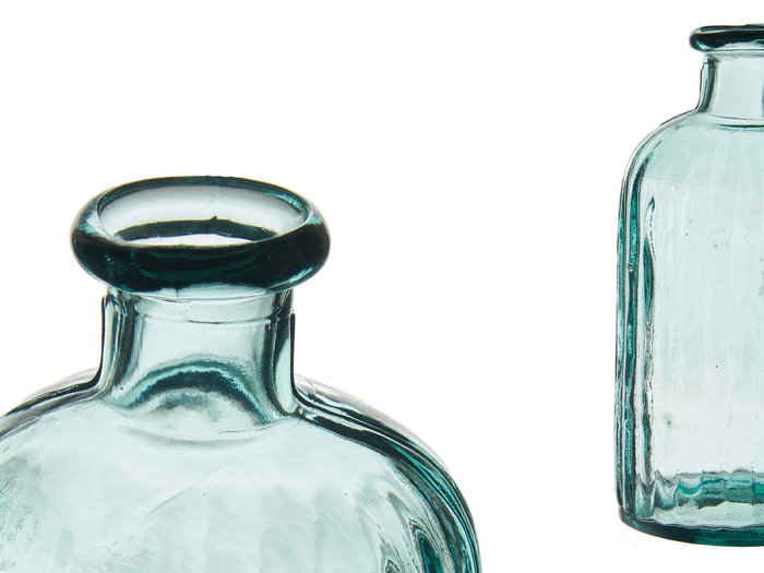 Giftdecor Bouteille Décorative en Verre Hollandais à Rayures 0,7L - Transparent 9x20 cm (Set de 6)