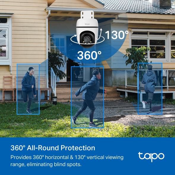 TP-Link Tapo C510W Caméra de sécurité Wi-Fi extérieure 2K, 360°, vision nocturne couleur, IP65, détection de mouvement TP-Link Tapo C510W Caméra de sécurité Wi-Fi extérieure 2K, 360°, vision nocturne couleur, IP65, détection de mouvement