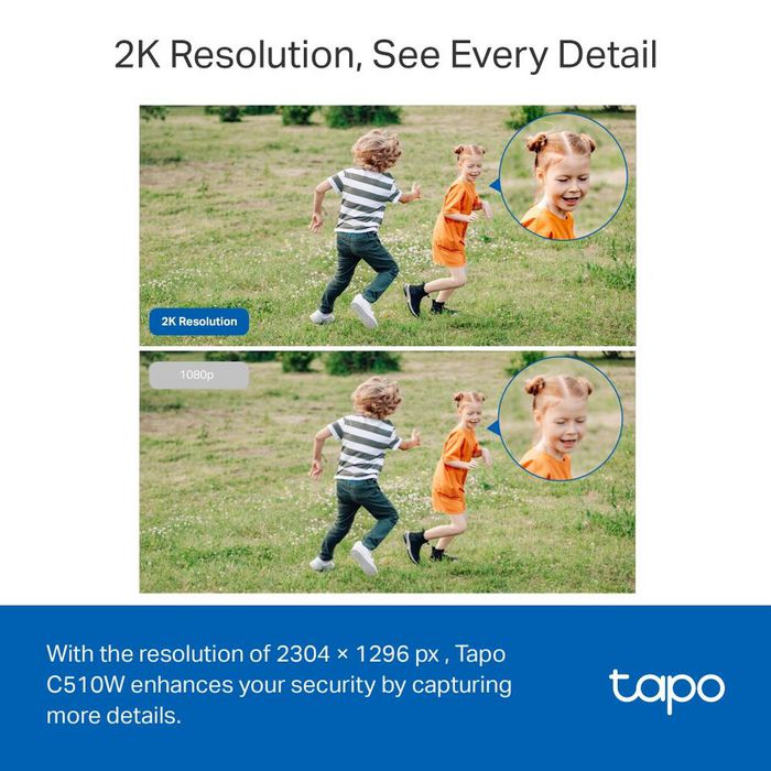 TP-Link Tapo C510W Caméra de sécurité Wi-Fi extérieure avec rotation, 2K, vision nocturne couleur, 360°, détection IA, audio bidirectionnel, IP65 TP-Link Tapo C510W Caméra de sécurité Wi-Fi extérieure avec rotation, 2K, vision nocturne couleur, 360°, détection IA, audio bidirectionnel, IP65