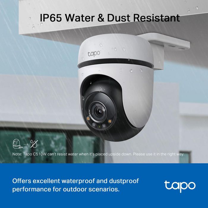 TP-Link Tapo C510W Caméra de sécurité Wi-Fi extérieure avec rotation, 2K, vision nocturne couleur, 360°, détection IA, audio bidirectionnel, IP65 TP-Link Tapo C510W Caméra de sécurité Wi-Fi extérieure avec rotation, 2K, vision nocturne couleur, 360°, détection IA, audio bidirectionnel, IP65