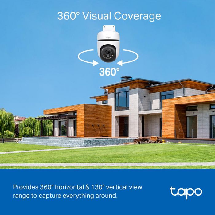 TP-Link Tapo C510W Caméra de sécurité Wi-Fi extérieure avec rotation, 2K, vision nocturne couleur, 360°, détection IA, audio bidirectionnel, IP65 TP-Link Tapo C510W Caméra de sécurité Wi-Fi extérieure avec rotation, 2K, vision nocturne couleur, 360°, détection IA, audio bidirectionnel, IP65