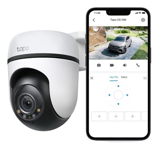 TP-Link Tapo C510W Caméra de sécurité Wi-Fi extérieure 2K, 360°, vision nocturne couleur, IP65, détection de mouvement TP-Link Tapo C510W Caméra de sécurité Wi-Fi extérieure 2K, 360°, vision nocturne couleur, IP65, détection de mouvement
