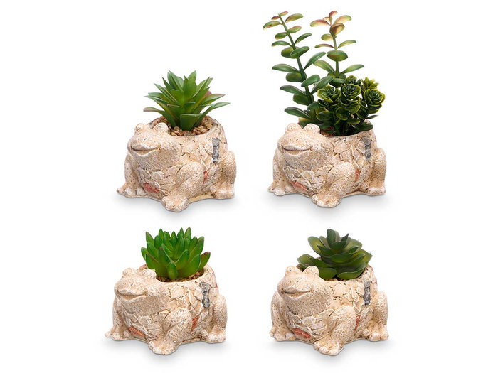 Ibergarden Maceta Rana Surtido 11x14x10 cm Plastique Vert (Set de 12)