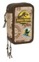 Safta Plumier Triple 37 Pcs Jurassic World, Plumier à trois compartiments, 12.5 x 19.5 x 5.5 cm, pour enfants dès 3 ans