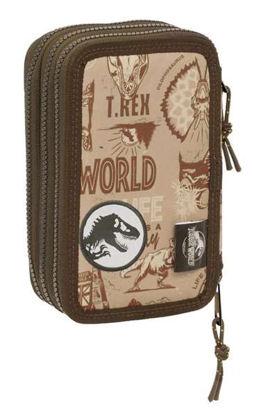 Safta Plumier Triple 37 Pcs Jurassic World, Plumier à trois compartiments, 12.5 x 19.5 x 5.5 cm, pour enfants dès 3 ans Safta Plumier Triple 37 Pcs Jurassic World, Plumier à trois compartiments, 12.5 x 19.5 x 5.5 cm, pour enfants dès 3 ans