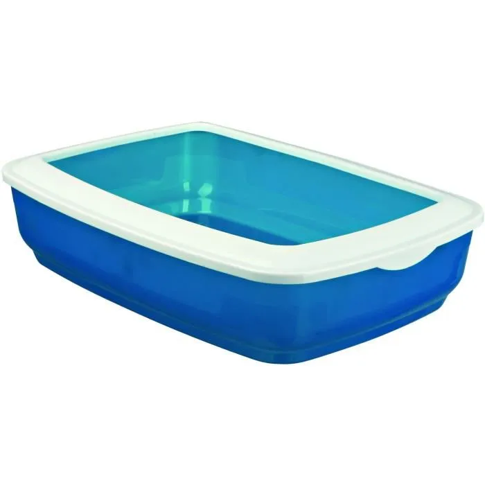 Trixie - Mio - Bac à litière transparent pour chat et chaton avec rebords anti-projections - 32 x 43 x 12 cm