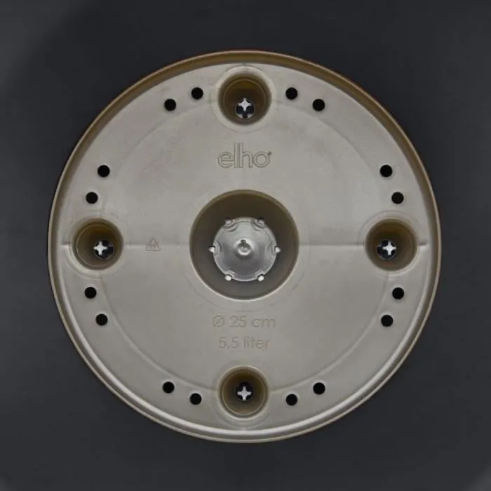 Elho Loft Urban - Lot de 2 pots de fleurs ronds avec réserve d'eau - 19 L - Ø 28,5 x H 26 cm - Noir