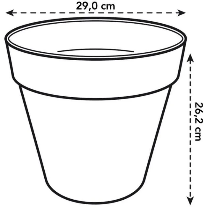 Elho Loft Urban - Lot de 2 pots de fleurs ronds avec réserve d'eau - 19 L - Ø 28,5 x H 26 cm - Noir