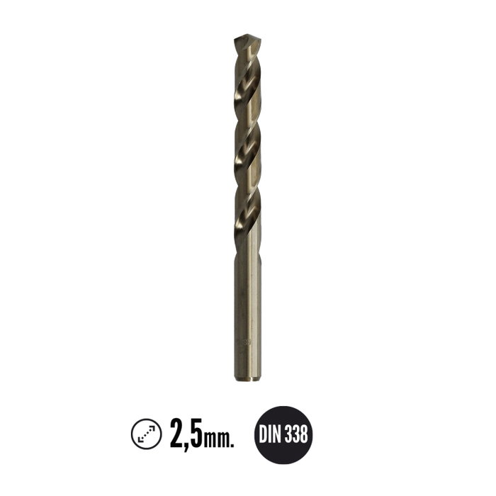 WOLFPACK LINEA PROFESIONAL Foret cobalt Wolfpack HSS cylindrique 2,50 mm. de 2,5 mm