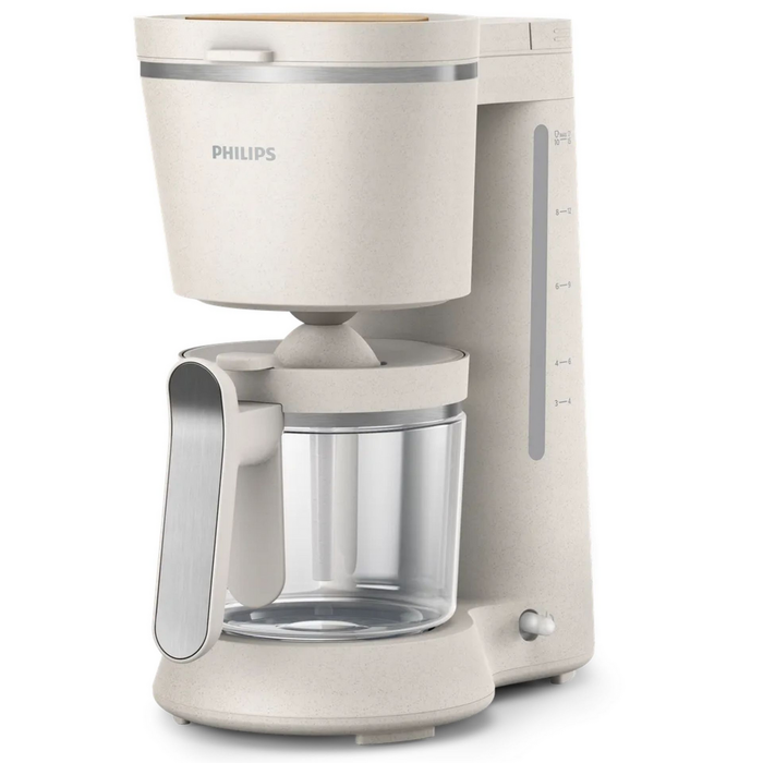 Philips HD5120/00 Cafetière filtre 1.2L 1000W Éco-conçue avec plastique biosourcé, fonction maintien au chaud et verseuse anti-goutte - Blanc mat