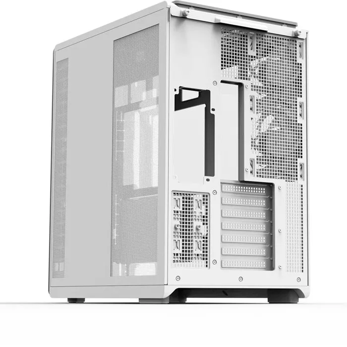 Zalman ZM-P60WH Boîtier PC Blanc ATX Moyen Tour Panoramique avec Verre Trempé Incurvé, 5 Ventilos ARGB 120mm, USB 3.0 Type-C et Audio HD