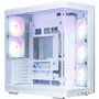 Zalman ZM-P60WH Boîtier PC Blanc ATX Moyen Tour Panoramique avec Verre Trempé Incurvé, 5 Ventilos ARGB 120mm, USB 3.0 Type-C et Audio HD