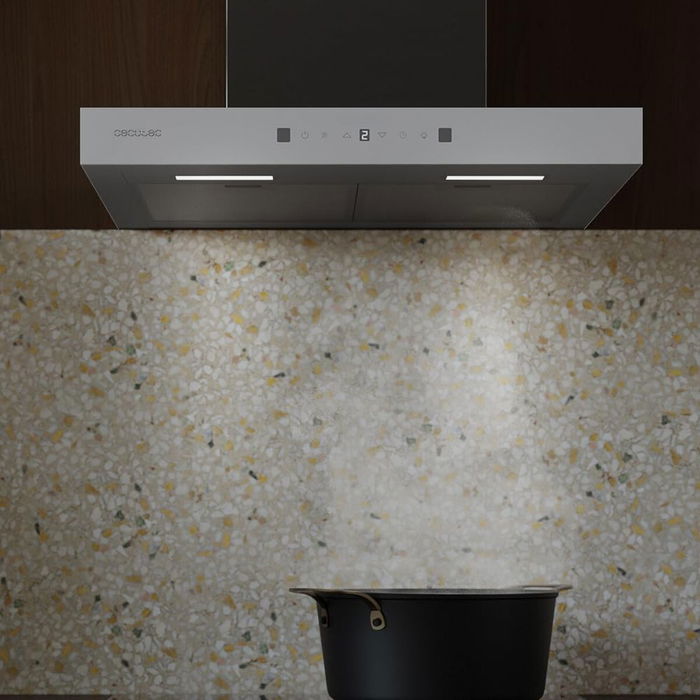 Hotte Conventionnelle Cecotec 60 cm Bolero Flux TT 605500 A++ Verre Blanc