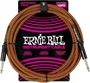 Ernieball Câble Instrument Jack-Jack SS 3 m Tressé Orange/Noir - Haute Fidélité