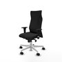 Piqueras Y Crespo Fauteuil Albacete avec mécanisme synchrone, similicuir noir, base blanche