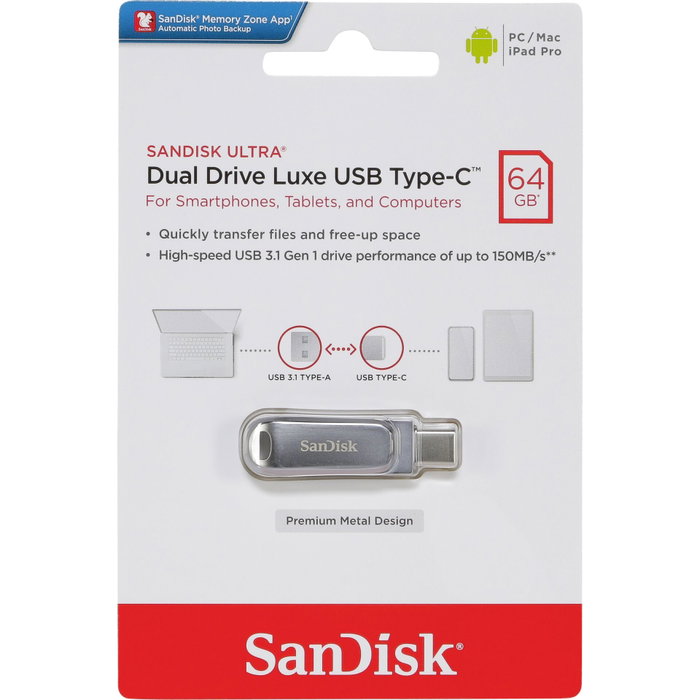 SanDisk Ultra Dual Drive Luxe 64 GB USB-C SanDisk Ultra Dual Drive Luxe 64 GB USB-C