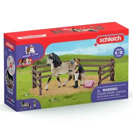 Schleich 42270 Horse Club - Coffret Kit de Soin pour Cheval Andalou avec Figurines, Jouet Enfant dès 5 Ans