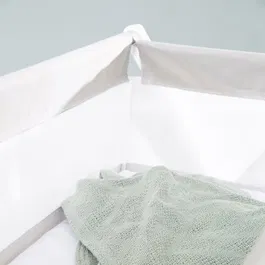 Roba Berceau Cododo Pliable 90 x 45 cm - Avec Matelas, Roulettes Freins, Toile et Maille - Gris et Blanc