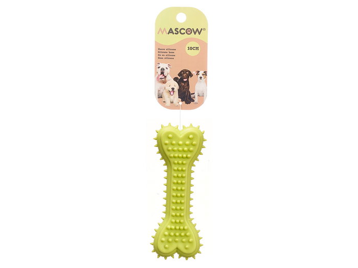 Mascow Hueso en silicone pour chien 10 cm Surtis assortis (Set de 24)