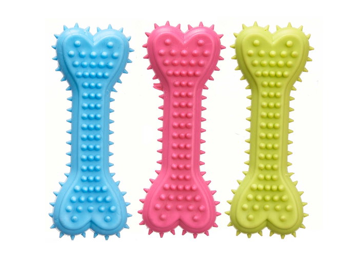 Mascow Hueso en silicone pour chien 10 cm Surtis assortis (Set de 24)