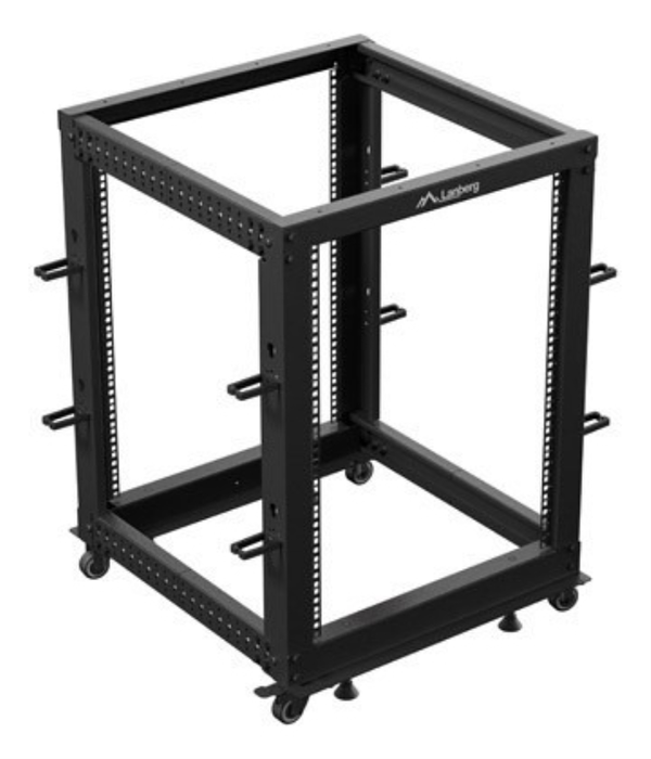 Lanberg Rack Ouvert 19 Pouces 15U pour Serveurs et Équipements Réseau, 600 kg, Noir