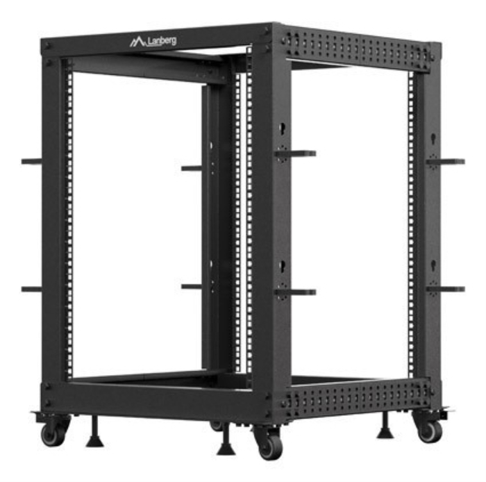 Lanberg Rack Ouvert 19 Pouces 15U pour Serveurs et Équipements Réseau, 600 kg, Noir