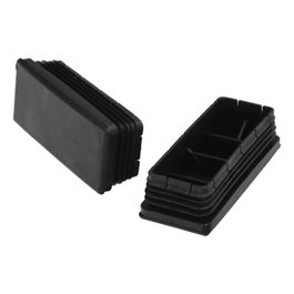 WOLFPACK LINEA PROFESIONAL Embouts de protection rectangulaires en plastique noir, 25 unités