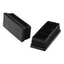 WOLFPACK LINEA PROFESIONAL Embouts de protection rectangulaires en plastique noir, 25 unités