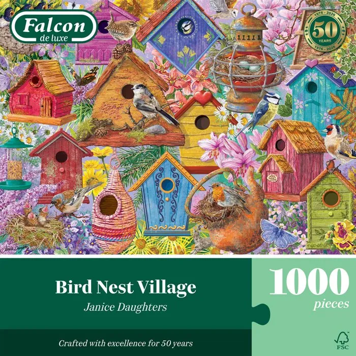 Jumbo Puzzle Falcon - Bird Nest Village - 1000 pièces