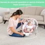 Ingenuity - Transat pour bébé Flora - Arche d'éveil avec jouets amovibles, 8 mélodies et vibrations, siège bercant, peluche