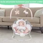 Ingenuity - Transat pour bébé Flora - Arche d'éveil avec jouets amovibles, 8 mélodies et vibrations, siège bercant, peluche