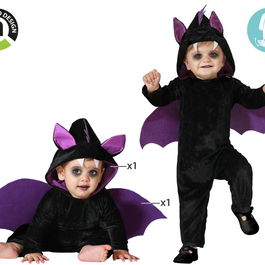 Déguisement bébé costume chauve-souris noir et violet avec capuche à oreilles et ailes intégrées - 24 mois (0-2 ans) - Unisexe Halloween