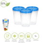 ORYX Jeu de 3 récipients ronds en plastique 1 Litre