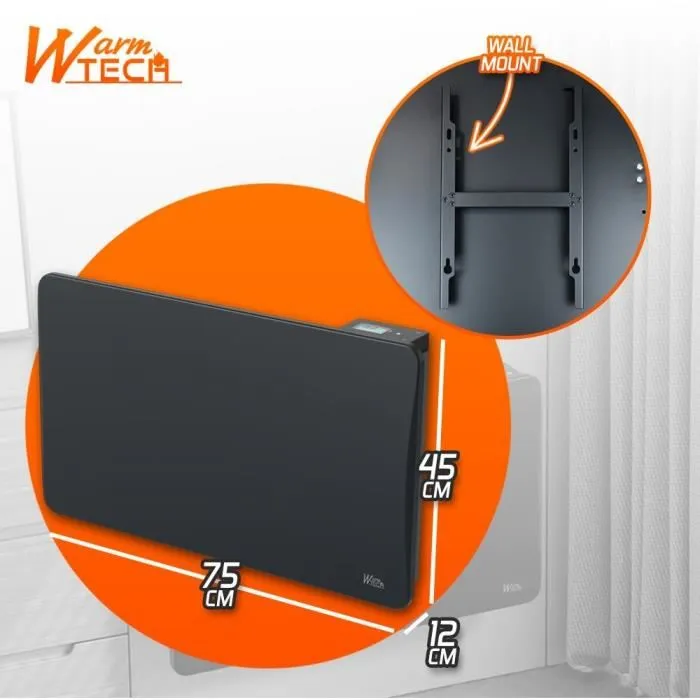 Warm Tech WTZEUS15-N Radiateur à inertie céramique 1500 W Noir Warm Tech WTZEUS15-N Radiateur à inertie céramique 1500 W Noir